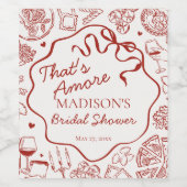 Italian Pasta Thats Amore Bridal Shower Weinetikett (Einzelnes Label)