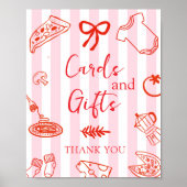 Italian Pizza Baby Shower Cards and Gifts Poster (Vorne)