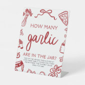 Italian Pizza Guess How Many Garlic Baby Shower Sockelschild (Vorderseite)