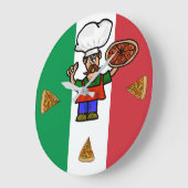 Italian Pizza Man Wall Clock Große Wanduhr (Winkel)