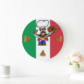 Italian Pizza Man Wall Clock Große Wanduhr (Zuhause)