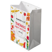 Italian Pizza Pasta Party Mittlere Geschenktüte (Vorderseite Schrägansicht)