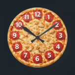 Italian Pizzeria Pizza Kitchen or Restaurant Round Runde Wanduhr<br><div class="desc">Bring the warm,  inviting atmosphere of an authentic Italian kitchen into your space with this Italian Pizzeria Pizza Kitchen or Restaurant Round Large Clock. Inspired by classic Italian pizzerias,  this stylish wall clock adds a delicious touch of culinary charm to any kitchen,  dining area,  café,  or restaurant.</div>