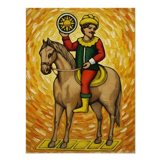 Italian Playing Cards - Cavalier of Coins Briscola Poster (Vorderseite)