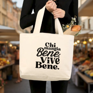 Italian Proverb Market Tote Bag Jumbo Stoffbeutel