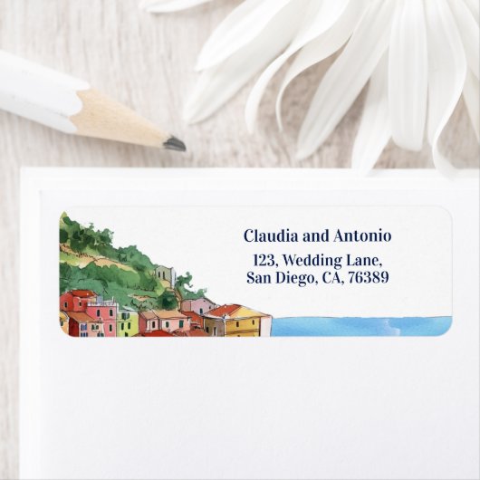 Italian Riviera Coastline Return Address (Insitu)