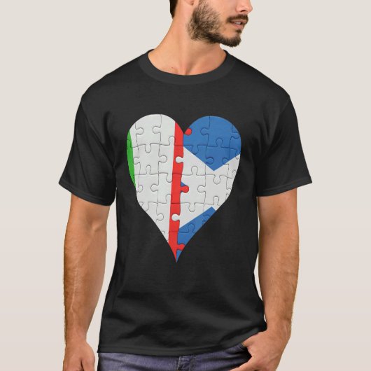 Italian Scottish Flag Heart T-Shirt (Vorderseite)