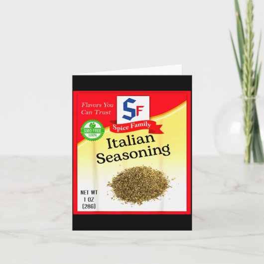 Italian Seasoning Sce Group Costume Family Matchin Karte (Vorderseite)