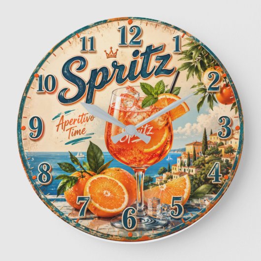 Italian Spritz  Große Wanduhr (Vorderseite)