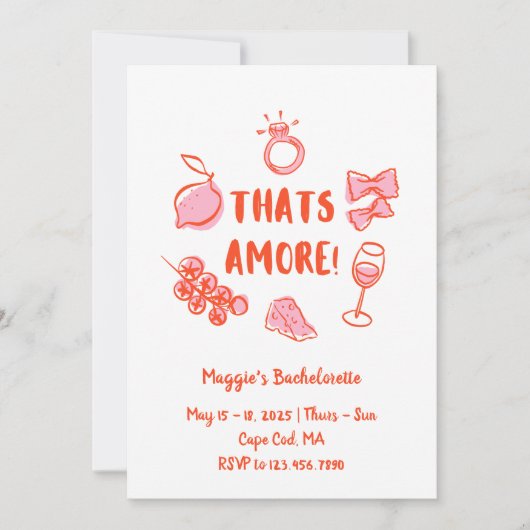 Italian Summer Bachelorette Invitation Einladung (Vorderseite)