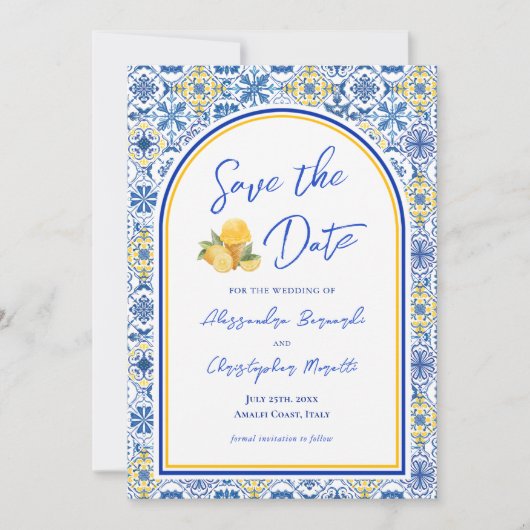 Italian Summer Destination Wedding QR Code Save The Date (Vorderseite)