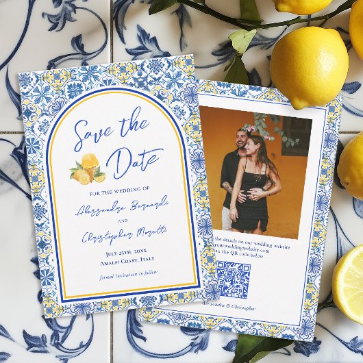 Italian Summer Destination Wedding QR Code Save The Date