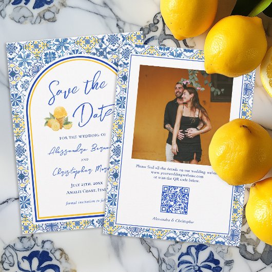Italian Summer Destination Wedding QR Code Save The Date
