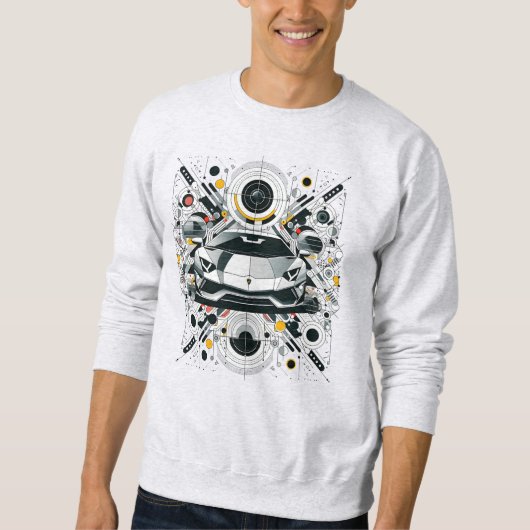 Italian Super Car Geometric Design  Sweatshirt (Vorderseite)