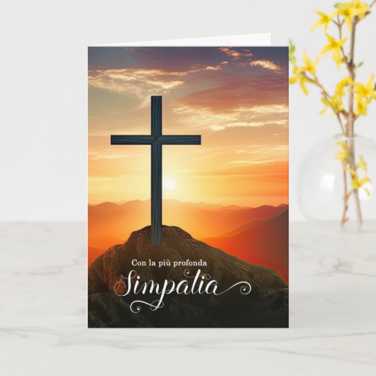 Italian Sympathy Con la Comprensione Sunset Cross Karte (Gelbe Blume)