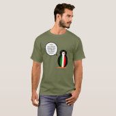 Italian Talking Ms Penguin Personalized Text Men's T-Shirt (Vorne ganz)