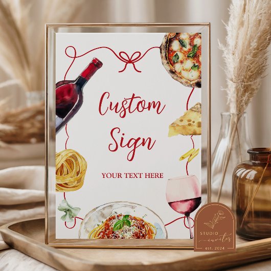 Italian That's Amore Bridal Shower Custom Sign Poster