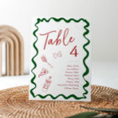 Italian That's Amore Pizza Bridal Table Number Einladung