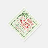 Italian Theme Baby Shower Green Bow Serviette (Ecke)