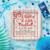 Italian Theme Baby Shower Red Bow Pappteller (Party)