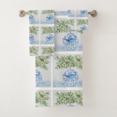 Italian Tile Ginger Jar Blue White Badhandtuch Set (Insitu)