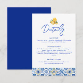 Italian Tiles La Dolce Vita Destination Wedding Begleitkarte