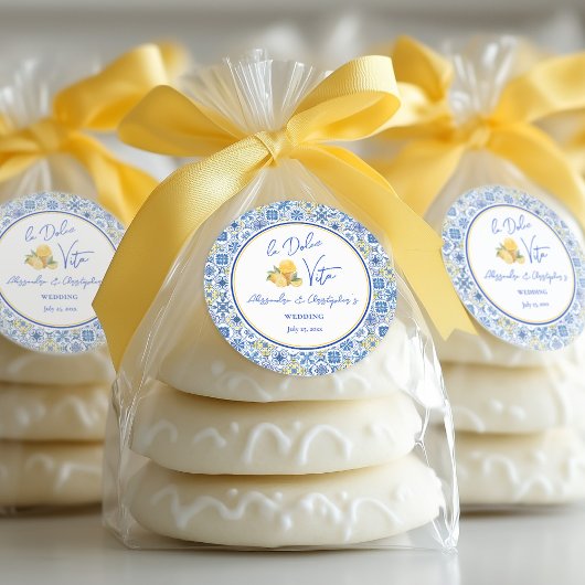 Italian Tiles La Dolce Vita Destination Wedding Runder Aufkleber