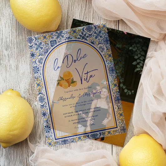 Italian Tiles La Dolce Vita Wedding Pergament Einladungen