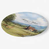 Italian Tuscan Countryside Wedding  Pappteller (Schrägansicht)