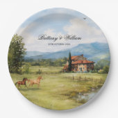 Italian Tuscan Countryside Wedding  Pappteller (Vorderseite)
