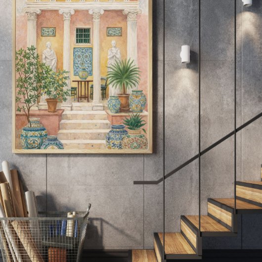 Italian Villa Patio with Classical Columns Poster