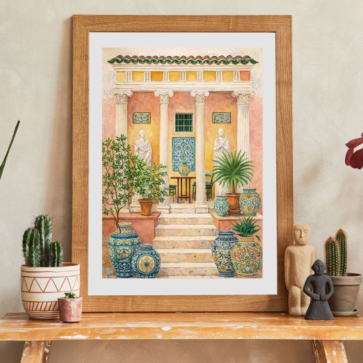 Italian Villa Patio with Classical Columns Poster