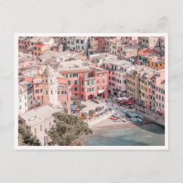 Italian Village Cinque Terre Vernazza Aerial Photo Postkarte