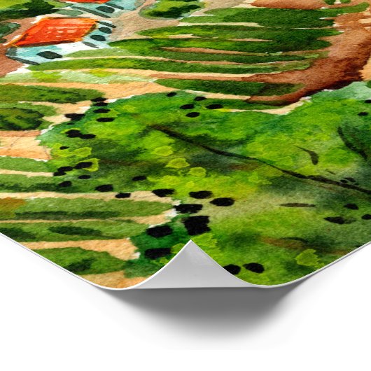 Italian Vineyards Poster (Ecke)