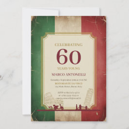 Italian Vintage 60th Birthday Invitation Einladung