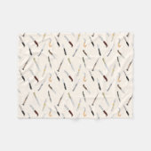 Italian Vintage Knives Illustrated Pattern Fleece  (Vorderseite (Horizontal))