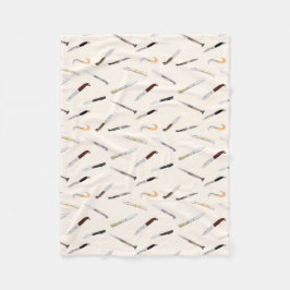 Italian Vintage Knives Illustrated Pattern Fleece 