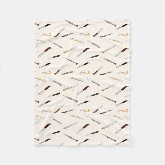 Italian Vintage Knives Illustrated Pattern Fleece  (Vorderseite)