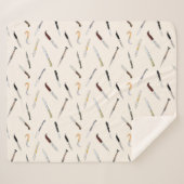 Italian Vintage Knives Illustrated Pattern Fleece  Sherpadecke (Vorderseite (Horizontal))