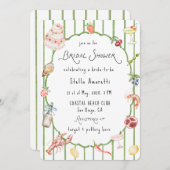 Italian Watercolor Rustic Bridal Shower Invitation Einladung (Vorne/Hinten)