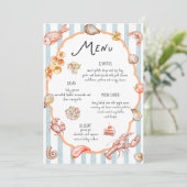 Italian Watercolor Rustic Colorful Wedding Menu Einladung (Stehend Vorderseite)