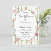 Italian Watercolor Rustic Wedding Invitation Einladung (Stehend Vorderseite)