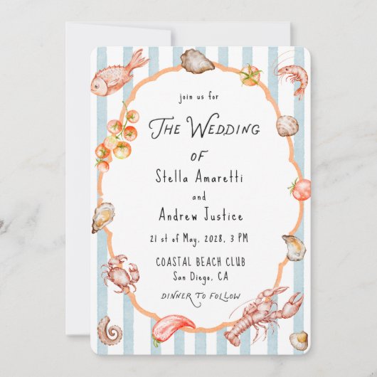 Italian Watercolor Rustic Wedding Invitation Einladung (Vorderseite)