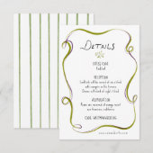 Italian Watercolor Rustic Wedding Reception Begleitkarte (Vorne/Hinten)