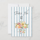 Italian Watercolor Rustic Wedding Table Number RSVP Karte (Rückseite)