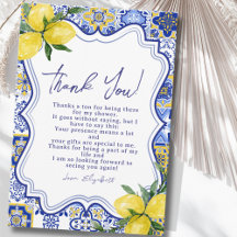 Italian watercolor tiles with lemon Bridal Shower