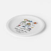 Italian Wedding Whimsical Hand Drawn Amalfi Coast  Pappteller (Schrägansicht)