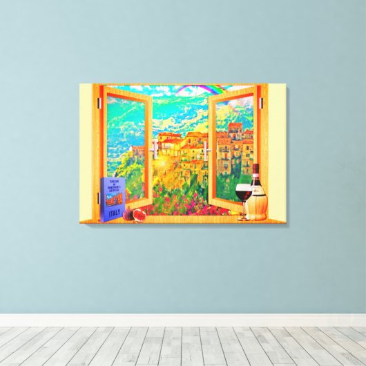 Italian Window Canvas Wall Art Leinwanddruck (Insitu (Holzboden))