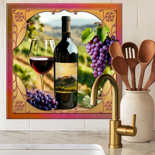 Italian Wine Themed Tuscan Ceramic Tile Fliese