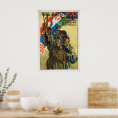 Italian WWII Propaganda Poster Allied Support Art (Küche)